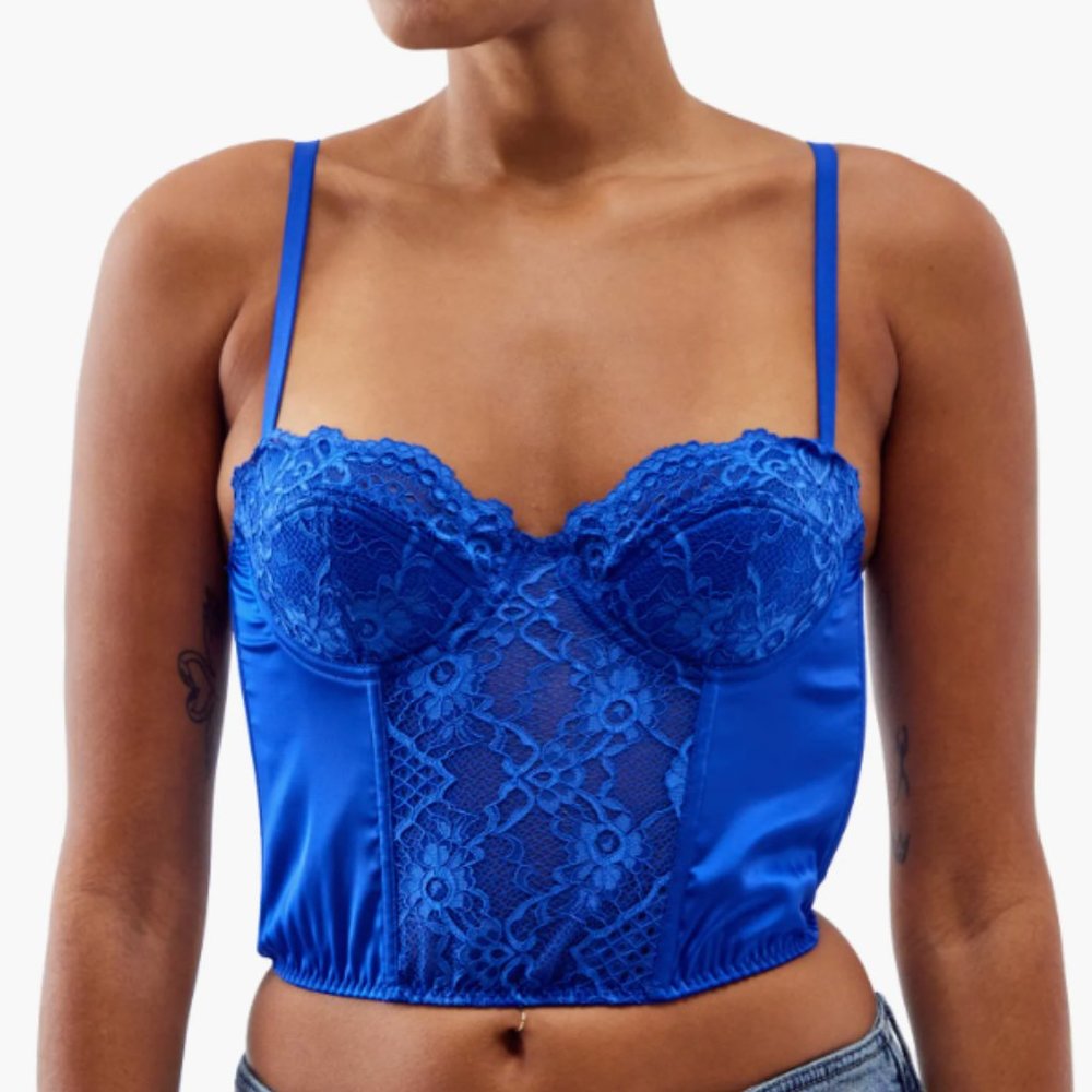 BDG Urban Outfitters Lace & Satin Corset Crop Top NWT Size M
